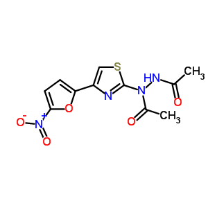 N-乙酰基-N-[4-(5-硝基-2-呋喃基)-1,3-噻唑-2-基]乙酰肼结构式_91091-92-8结构式