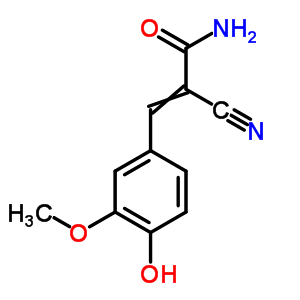 2-氰基-3-(4-羟基-3-甲氧基-苯基)-2-丙烯酰胺结构式_91138-32-8结构式