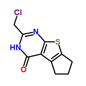 2-氯甲基-3,5,6,7-四氢-4h-环戊并[4,5]噻吩并[2,3-d]嘧啶-4-酮结构式_91225-70-6结构式