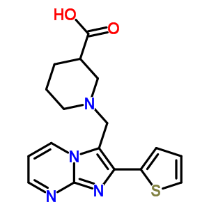 1-(2-Thiophen-2-yl-imidazo[1,2-a]pyrimidin-3-ylmethyl)-piperidine-3-carboxylic acid Structure,912770-78-6Structure