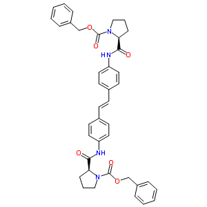 (2S,2S)-苄基 2,2-(4,4-((E)-乙烯-1,2-二yl)双(4,1-亚苯基))双(azane二yl)双(氧代亚甲基)二吡咯烷e-1-羧酸结构式_916442-98-3结构式