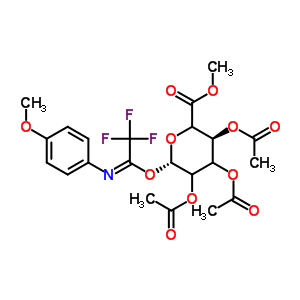 2,3,4-三-O-乙酰基-1-O-[(1E)-2,2,2-三氟-N-(4-甲氧基苯基)亚氨代乙酰]-beta-D-甘油-吡喃己糖酸甲酯结构式_918158-52-8结构式