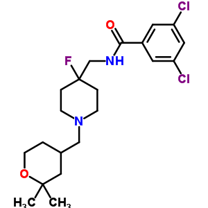 3,5-二氯-N-[[4-氟-1-[(四氢-2,2-二甲基-2H-吡喃-4-基)甲基]-4-哌啶基]甲基]苯胺结构式_918430-49-6结构式