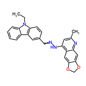 9-乙基-9H-咔唑-3-羧醛 (6-甲基-1,3-二氧代[4,5-g]喹啉-8-基)肼酮结构式_91919-11-8结构式