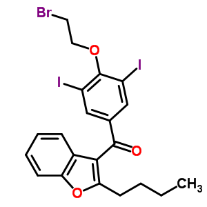 2-n-丁基-4-[(2-溴乙氧基)-3,5-二碘苯甲酰基]苯并呋喃结构式_96027-84-8结构式