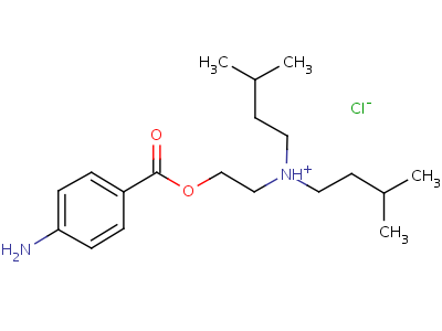 Ethanol,2-[bis(3-methylbutyl)amino]-, 1-(4-aminobenzoate), hydrochloride (1:1) Structure,15154-32-2Structure