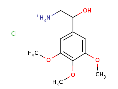 Benzyl alcohol, alpha-(aminomethyl)-3,4,5-trimethoxy-, hydrochloride Structure,18111-13-2Structure