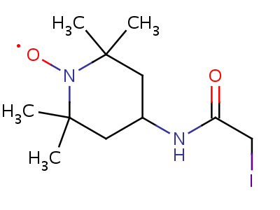 4-(2-碘代乙酰胺基)-2,2,3,3-四甲基哌啶1-氧结构式,25713-24-0结构式