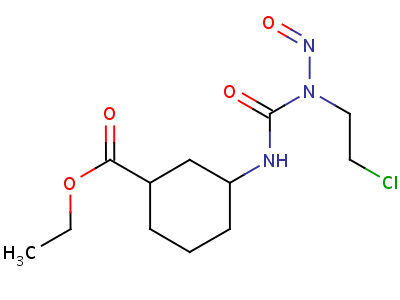 Cis-3-(3-(2-chloroethyl)-3-nitrosoureido)cyclopentanecarboxylic acid ethyl ester Structure,33073-61-9Structure