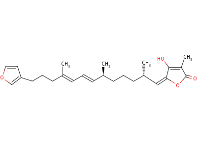 5-[(2S,6S,7E,9E)-13-(3-呋喃基)-2,6,10-三甲基-7,9-十三二烯]-4-羟基-3-甲基呋喃-2(5H)-酮结构式,37905-12-7结构式