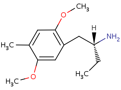 (alphaR)-alpha-乙基-2,5-二甲氧基-4-甲基-苯乙胺结构式,52842-59-8结构式