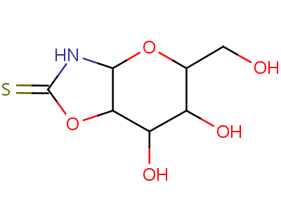 6,7-Dihydroxy-5-(hydroxymethyl)hexahydro-2h-pyrano(2,3-d)(1,3)oxazole-2-thione Structure,5438-35-7Structure