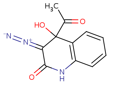 4-乙酰基-3-(1.lambda.~5~-二氮杂烯)-4-羟基-3,4-二氢-2(1h)-喹啉酮结构式,56908-70-4结构式