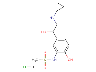 N-[5-[2-(环丙基氨基)-1-羟基-乙基]-2-羟基-苯基]甲烷磺酰胺结构式,58497-87-3结构式