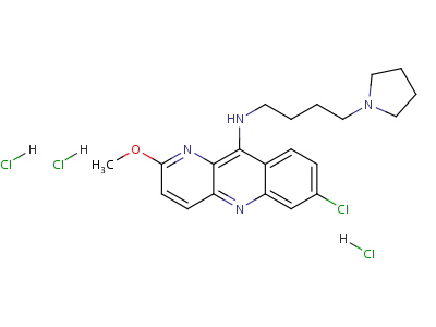 Benzo(b)-1,5-naphthyridin-10-amine, 7-chloro-2-methoxy-n-(4-(1-pyrrolidinyl)butyl)-, trihydrochloride Structure,66748-23-0Structure