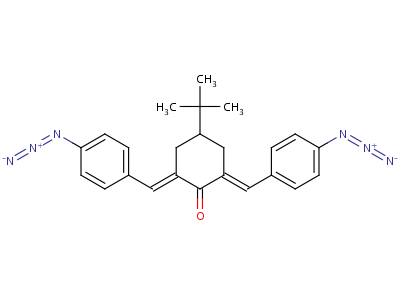 Cyclohexanone, 2,6-bis((4-azidophenyl)methylene)-4-(1,1-dimethylethyl)- Structure,72259-80-4Structure