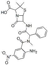 (8ci)-6-[2-(2-氨基-n-甲基-5-硝基苯酰胺)-2-苯基乙酰氨基]-3,3-二甲基-7-氧代-,dl-4-硫杂-1-氮杂双环[3.2.0]庚烷-2-羧酸结构式_10001-90-8结构式