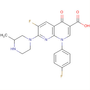 6-Fluoro-1-(4-fluorophenyl)-7-(3-methylpiperazin-1-yl)-4-oxo-1,4-dihydro-1,8-naphthyridine-3-carboxylic acid Structure,100490-65-1Structure