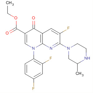 Ethyl 1-(2,4-difluorophenyl)-6-fluoro-7-(3-methylpiperazin-1-yl)-4-oxo-1,4-dihydro-1,8-naphthyridine-3-carboxylate Structure,100491-63-2Structure