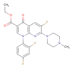 Ethyl 1-(2,4-difluorophenyl)-6-fluoro-7-(4-methylpiperazin-1-yl)-4-oxo-1,4-dihydro-1,8-naphthyridine-3-carboxylate Structure,100492-07-7Structure