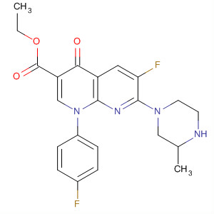 Ethyl 6-fluoro-1-(4-fluorophenyl)-7-(3-methylpiperazin-1-yl)-4-oxo-1,4-dihydro-1,8-naphthyridine-3-carboxylate Structure,100546-84-7Structure