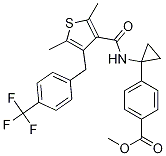 Benzoic acid, 4-[1-[[[2,5-dimethyl-4-[[4-(trifluoromethyl)phenyl]methyl]-3-thienyl]carbonyl]amino]cyclopropyl]-, methyl ester Structure,1006037-11-1Structure