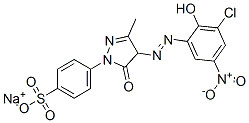 4-[4-[(3-氯-2-羟基-5-硝基苯基)偶氮]-4,5-二氢-3-甲基-5-氧代-1H-吡唑-1-基]苯磺酸钠结构式_10132-99-7结构式