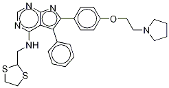 N-(1,3-dithiolan-2-ylmethyl)-5-phenyl-6-[4-[2-(1-pyrrolidinyl)ethoxy]phenyl]-7h-pyrrolo[2,3-d]pyrimidin-4-amine Structure,1026493-77-5Structure