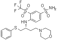 4-[[(1R)-3-(4-吗啉)-1-[(苯基硫代)甲基]丙基]氨基]-3-[(三氟甲基)磺酰基]苯磺酰胺结构式_1027345-12-5结构式