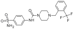 1-(4-氨基磺酰基-苯胺甲酰基)-4-(2-三氟甲基苄基)-哌嗪结构式_1032229-30-3结构式