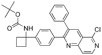 Tert-butyl 1-(4-(5-chloro-3-phenyl-1,6-naphthyridin-2-yl)phenyl)cyclobutylcarbamate Structure,1032349-99-7Structure