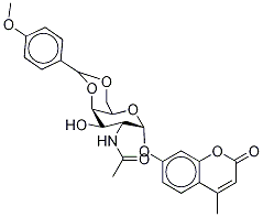 4-甲基伞形酮2-乙酰氨基-2-脱氧-4,6-O-(p-甲氧基苯基亚甲基)-alpha-D-吡喃半乳糖苷结构式_1042999-77-8结构式