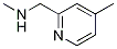 N-methyl-1-(4-methylpyridin-2-yl)methanamine Structure,1060804-82-1Structure