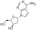 （2R，3R，5R）-5-（4-氨基-7H-吡咯[2,3-D]嘧啶-7 -基）-2 -（羟甲基）四氢呋喃-3-醇结构式_107729-48-6结构式