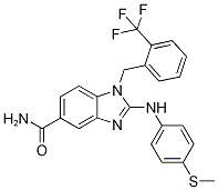 2-[[4-(Methylthio)phenyl]amino]-1-[[2-(trifluoromethyl)phenyl]methyl]-1h-benzimidazole-5-carboxamide Structure,1092829-83-8Structure