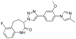 6-Fluoro-3-(4-(3-methoxy-4-(4-methyl-1h-imidazol-1-yl)phenyl)-1h-1,2,3-triazol-1-yl)-4,5-dihydro-1h-benzo[b]azepin-2(3h)-one Structure,1093978-67-6Structure