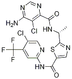 6-氨基-5-氯-N-[(1R)-1-[5-[[[5-氯-4-(三氟甲基)-2-吡啶]氨基]羰基]-2-噻唑]乙基]-4-嘧啶羧酰胺结构式_1096708-71-2结构式