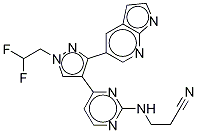 3-[[4-[1-(2,2-Difluoroethyl)-3-(1h-pyrrolo[2,3-b]pyridin-5-yl)-1h-pyrazol-4-yl]-2-pyrimidinyl]amino]propanenitrile Structure,1111636-35-1Structure