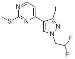 4-[1-(2,2-二氟乙基)-3-碘-1H-吡唑-4-基]-2-甲基硫代嘧啶结构式_1111638-16-4结构式