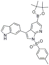 1H-pyrrolo[2,3-b]pyridine, 3-(1h-indol-6-yl)-1-[(4-methylphenyl)sulfonyl]-5-(4,4,5,5-tetramethyl-1,3,2-dioxaborolan-2-yl)- Structure,1112948-62-5Structure