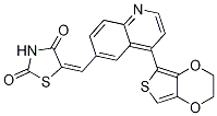 5-((4-(2,3-二氢噻吩并[3,4-b][1,4]二噁英-5-基)喹啉-6-基)亚甲基)噻唑烷-2,4-二酮结构式_1119898-47-3结构式