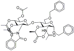 苄基4-O-(2-(1,3-二氢-1,3-二氧代-2H-异吲哚-2-基)-2-脱氧-3,4,6-三-O-乙酰基-beta-D-葡糖吡喃并sl)-N-乙酰基-alpha-D-胞壁酸甲酯结构式_112289-92-6结构式