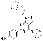 4-(4-(8-噁-3-氮杂双环[3.2.1]辛烷-3-基)-1-(1,4-二噁螺[4.5]癸烷-8-基)-1H-吡唑并[3,4-d]嘧啶-6-基)苯胺结构式_1144068-84-7结构式