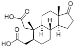 2-[7-(羧甲基)-3a,6-二甲基-3-氧代-1,2,4,5,5a,7,8,9,9a,9b-十氢苯并[g]茚-6-基]乙酸结构式_1165-38-4结构式