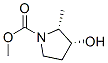 1-Pyrrolidinecarboxylicacid,3-hydroxy-2-methyl-,methylester,cis-(9ci) Structure,116700-16-4Structure