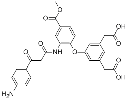 3-[2-(4-氨基苯甲酰基)乙酰氨基]-4-[3,5-二羧基甲基)-苯氧基]-苯甲酸甲酯结构式_116919-25-6结构式