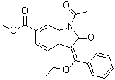 1-乙酰基-3-(1-乙氧基-1-苯基亚甲基)-6-甲氧基羰基-2-吲哚酮结构式_1175365-43-1结构式