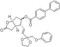 2-氧代-4-(2-(2-(苯氧基甲基)-1,3-二氧代lan-2-基)乙烯基)六氢-2H-环戊并[b]呋喃-5-基[1,1-联苯]-4-羧酸结构式_118392-79-3结构式