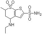 4-(乙基氨基)-5,6-二氢-6-甲基-4H-噻吩并[2,3-b]噻喃-2-磺酰胺 7,7-二氧化物结构式_120280-13-9结构式