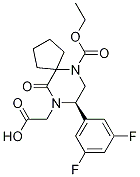 (R)-2-(8-(3,5-二氟苯基)-6-(乙氧基羰基)-10-氧代-6,9-二氮杂螺[4.5]癸烷-9-基)乙酸结构式_1206821-44-4结构式